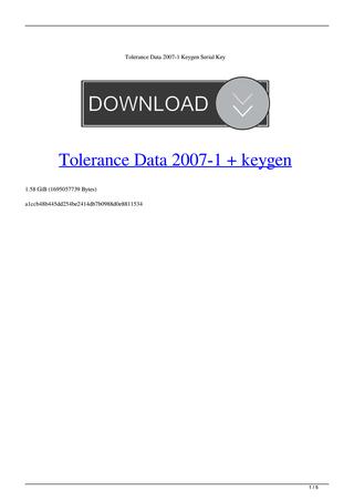 Tolerance data 2009.1 keygen rar